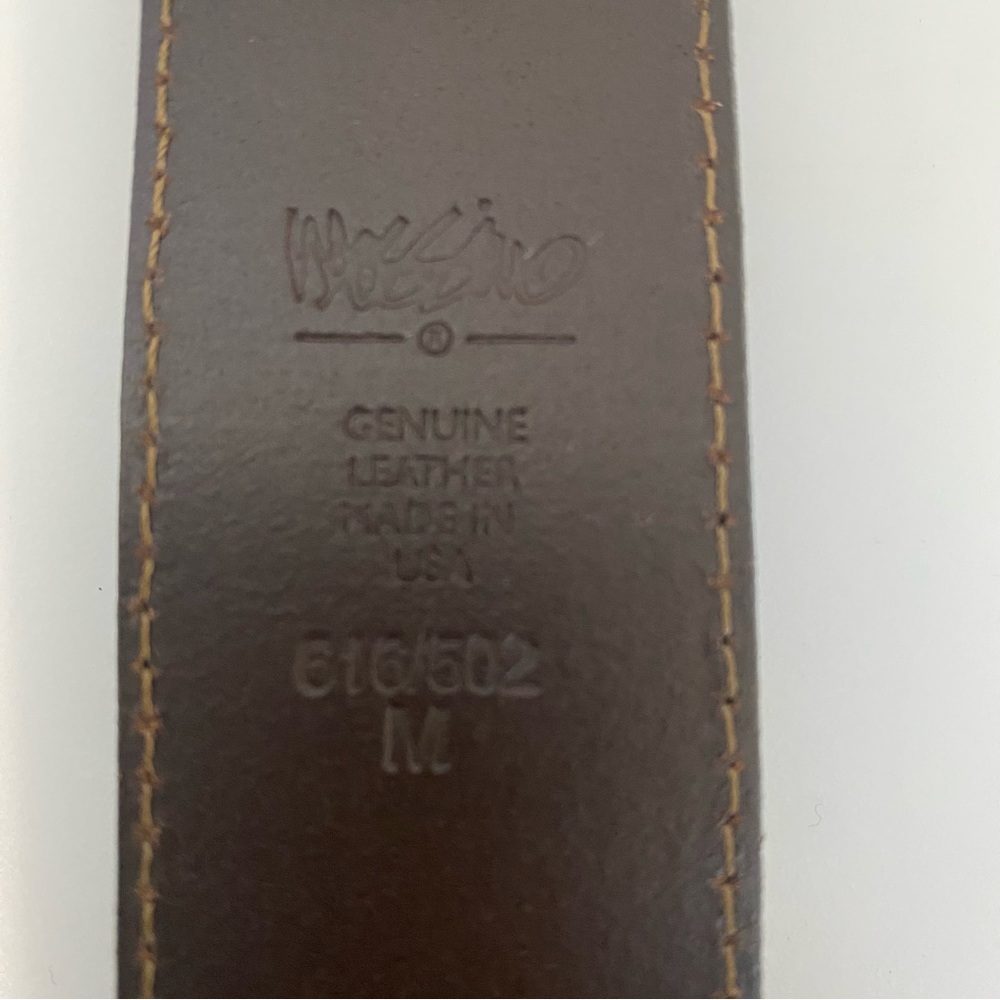 Brown Leather Two Prong Belt - Picture 6 of 7